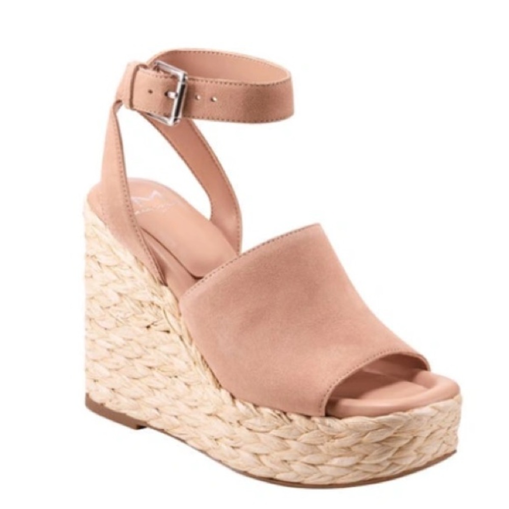 🌸MARC FISHER🌸 Nelly Ankle Strap Wedge Sandal In Light Natural Size: 8.5